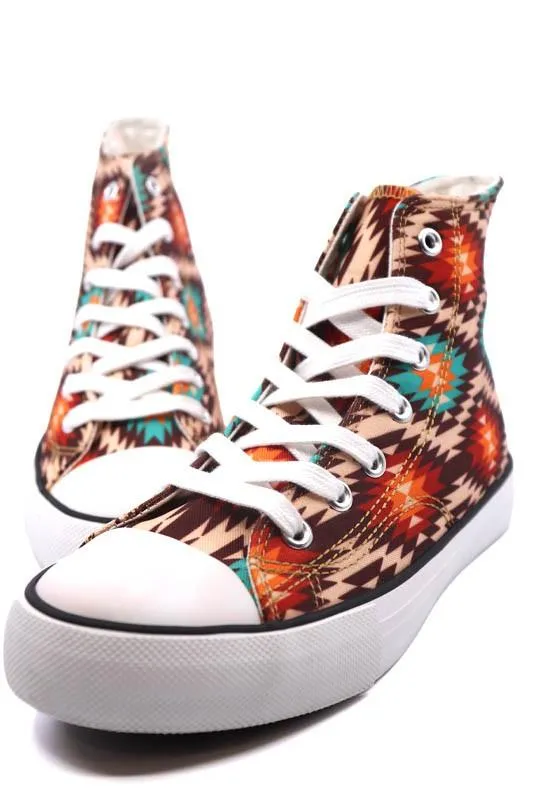 Womens High Top Canvas Sneakers 8 Patterns