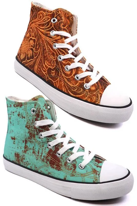 Womens High Top Canvas Sneakers 8 Patterns