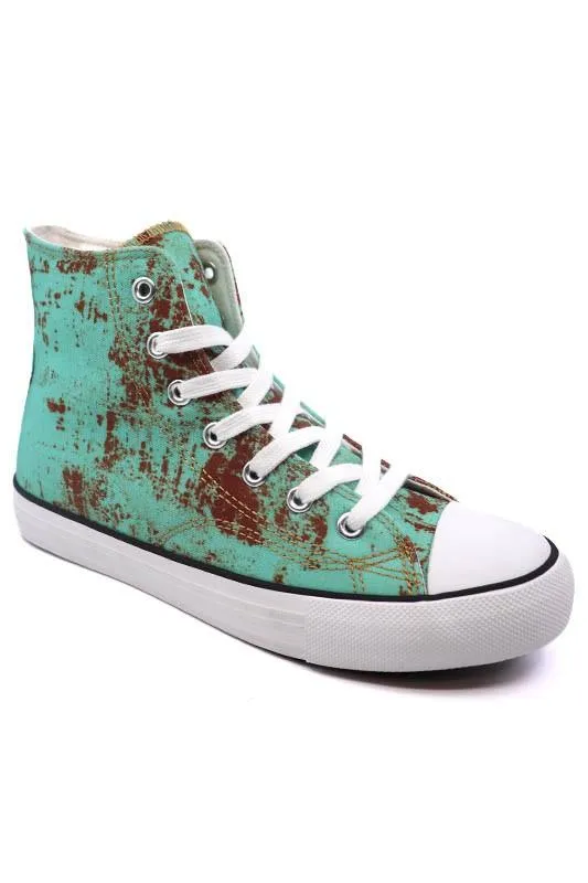 Womens High Top Canvas Sneakers 8 Patterns