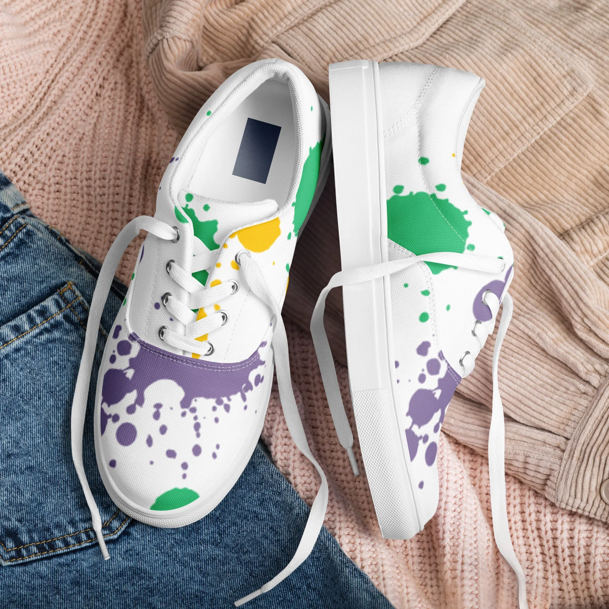 Women’s lace-up canvas shoes Splash Paint