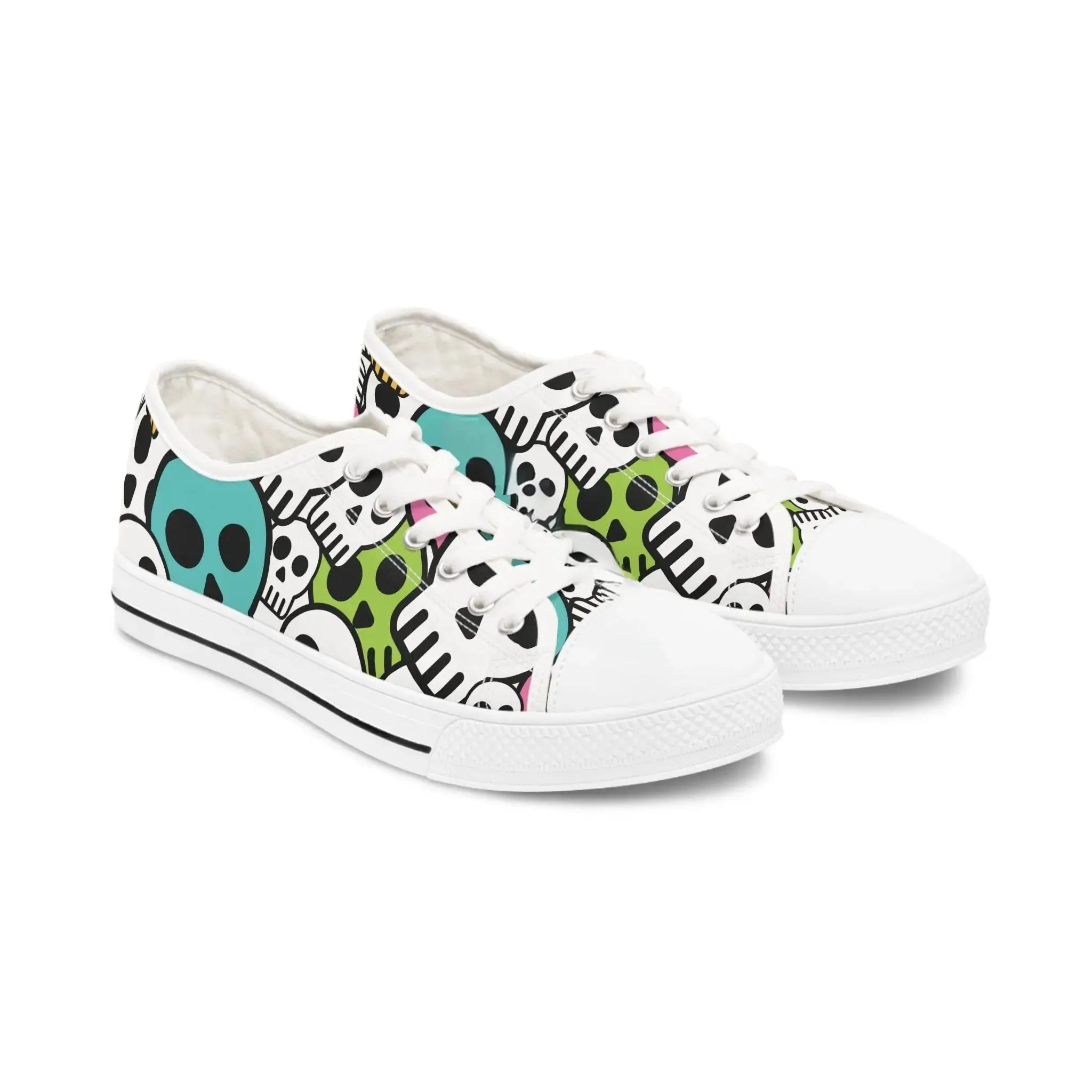 Women's Skull Print Low Top Canvas Sneakers