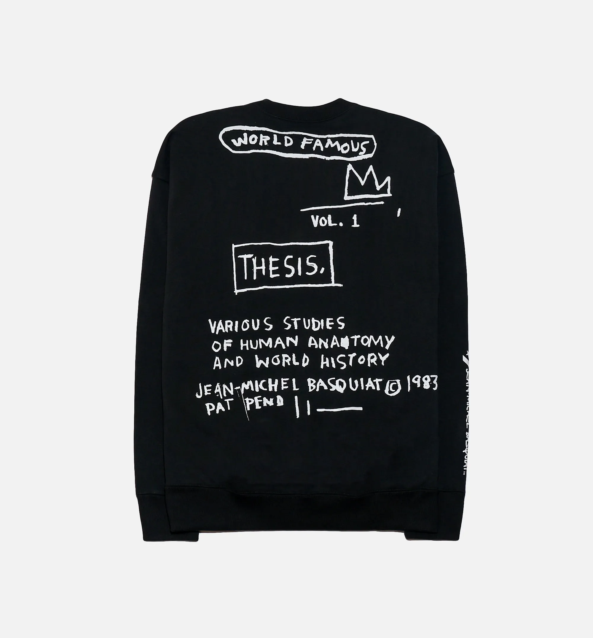 World Famous By Jean Michel Basquiat Fleece Crew Mens Crew - Black