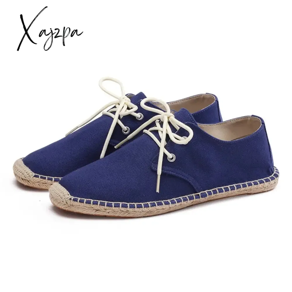 Xajzpa - Men's Hemp Insole Black and White Summer Fisherman's Casual Shoes National Style Men's Hemp Soled Shoes Flat Soled Shoes